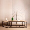 Masuta de cafea Maya, Homla, 110x60x45cm/50x50x40 cm, lemn/otel, natur/negru
