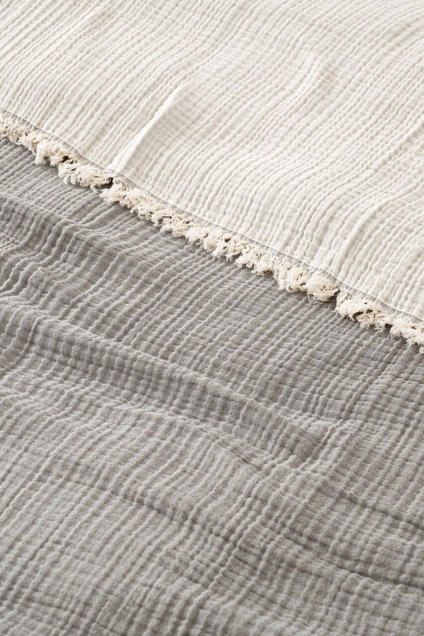 Cuvertura matlasata dubla, Muslin - Grey (170 x 250) v2, DC Home, Bumbac