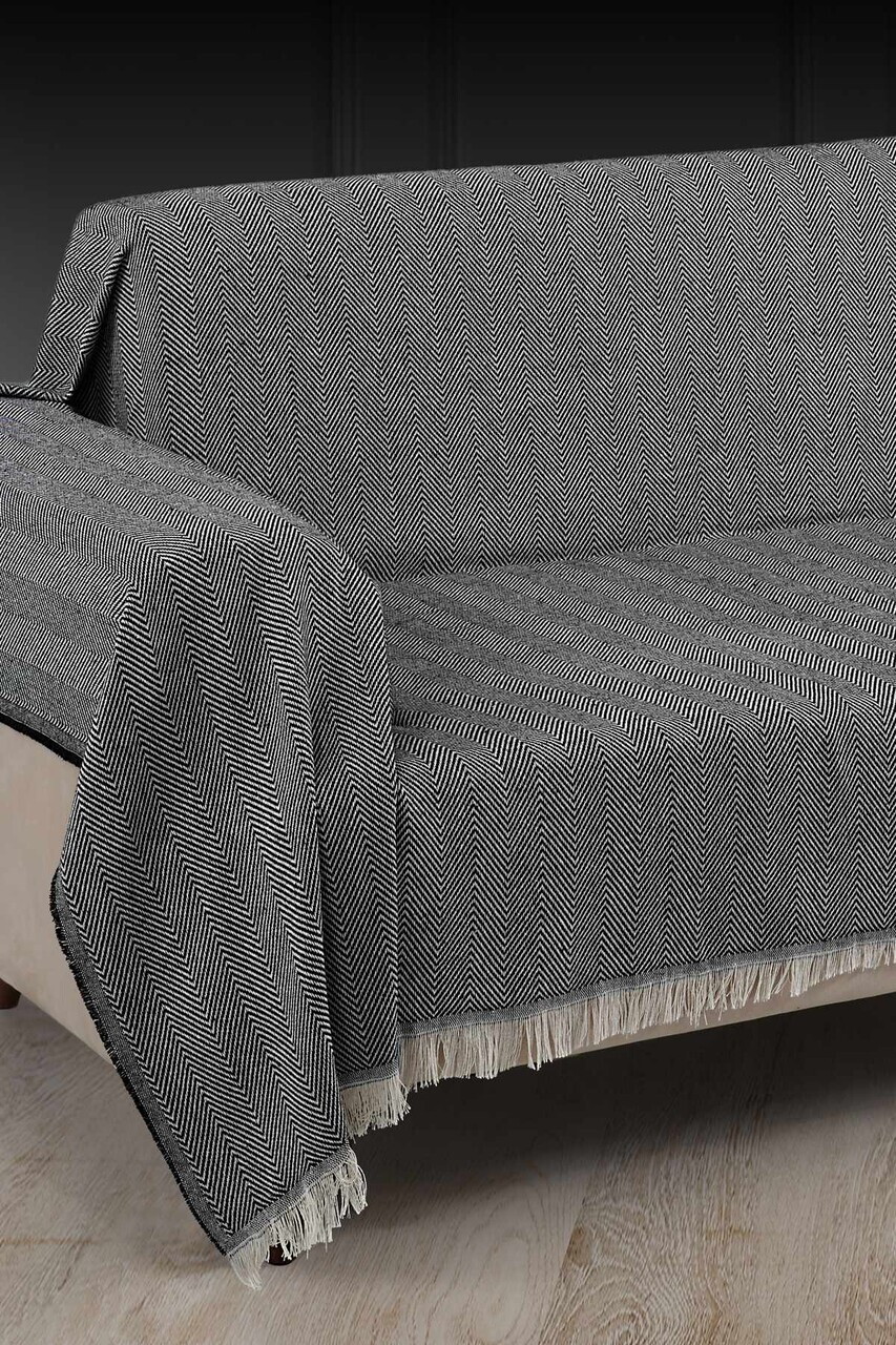 Cuvertura de pat, L'essentiel Maison, 3M Baglamasiz, Bumbac, Negru — imaginea 2