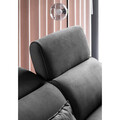 Coltar extensibil stanga 4 locuri ELTAP, LT-06SAV, Noble, 255x201x100 cm, lemn/poliester, gri inchis