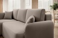 Coltar extensibil stanga 3 locuri ELTAP, Hadson, 206x150x89 cm, lemn/poliester, bej inchis