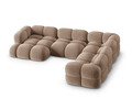 Coltar panoramic dreapta 5 locuri, Loretto, Cosmopolitan Design, 345x250x68 cm, catifea, bej inchis