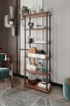 Corp biblioteca, Poter, Bookcase 6 Rect, 60x173x30 cm, MDF , Maro