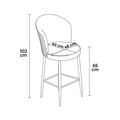 Set scaun de bar (2 bucăți), Charlotte, Alte, Metal, Gri / Auriu