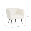 Fotoliu Avril, Bizzotto, 76 x 70 x 68 cm, otel/poliester Boucle, alb
