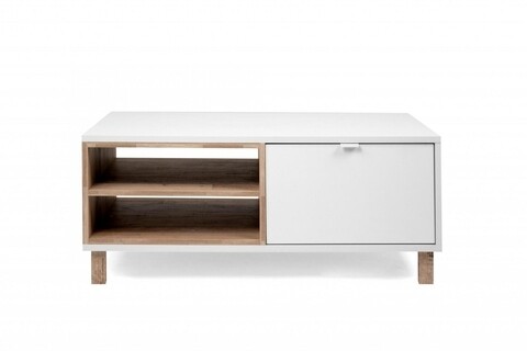Masuta pentru cafea, Finori, Menorca 55A, 110 x 43.5 x 60 cm, PAL, alb/maro 110