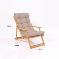 Scaun de gradina, Meya Dekor, My008, 66x110x48 cm, Lemn de fag, Maro / Natural