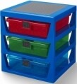 Organizator LEGO, 3 sertare, polipropilena, albastru