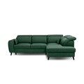 Coltar extensibil dreapta 4 locuri ELTAP, RT-35LO, Noble, 255x201x100 cm, lemn/poliester, verde inchis