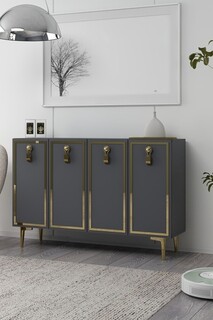 120x75x29.6 cm, Antracit;Auriu