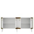 Consola, Olivia, Ponny, 150x40x79 cm, PAL , Alb/Auriu