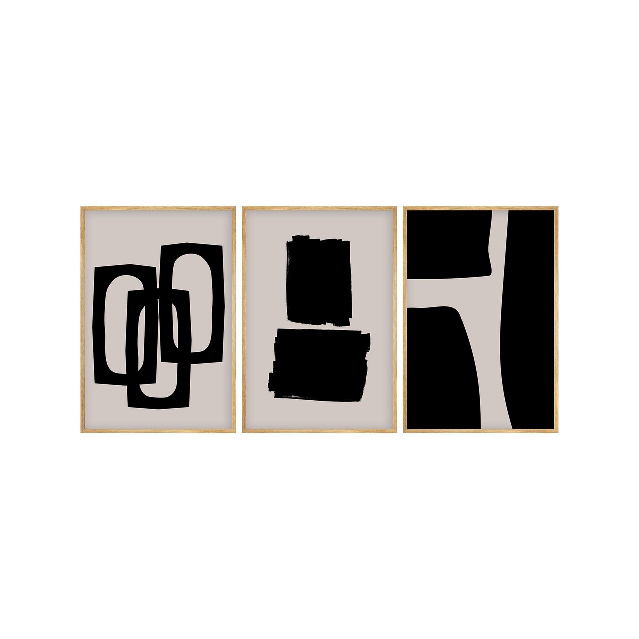 Set 3 tablouri decorative, Huhu236, Cadru: 100% LEMN MASIV (Grosime: 2 cm), Multicolor - view 2