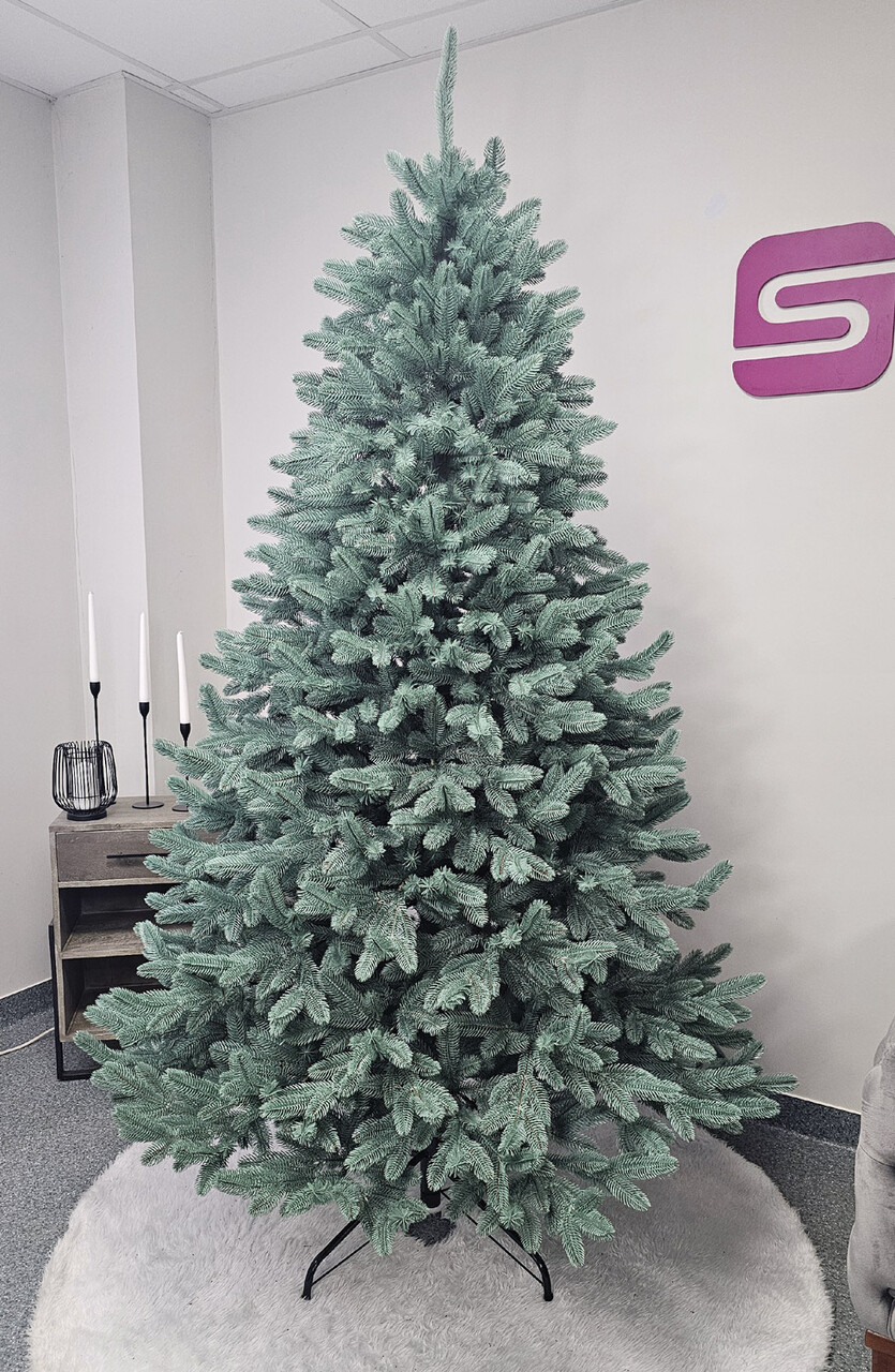 Brad artificial Christmas Deluxe by Sersimo, Laponia Select argintiu, integral 3D, 250cm — imaginea 2