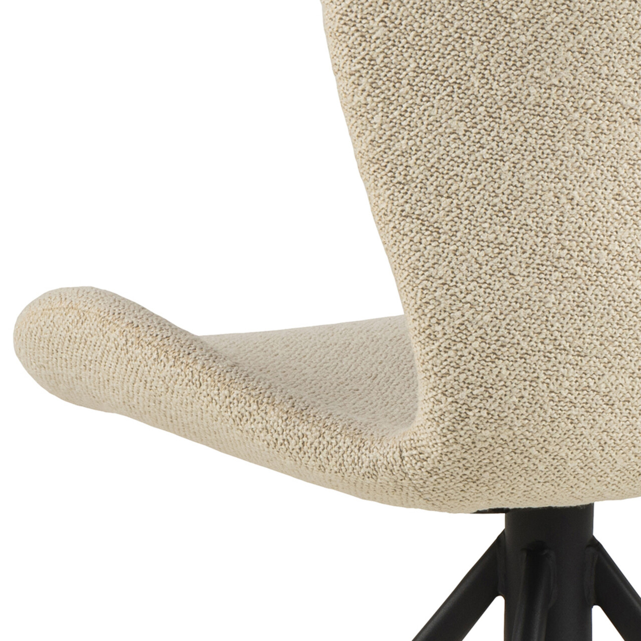 Scaun Batilda -A1, Actona, 46.5x53x81 cm, rotativ, tesatura Boucle/otel, crem - view 3