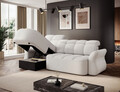 Coltar extensibil stanga 3 locuri ELTAP, Beneth, 301x185x115 cm, lemn/poliester, alb