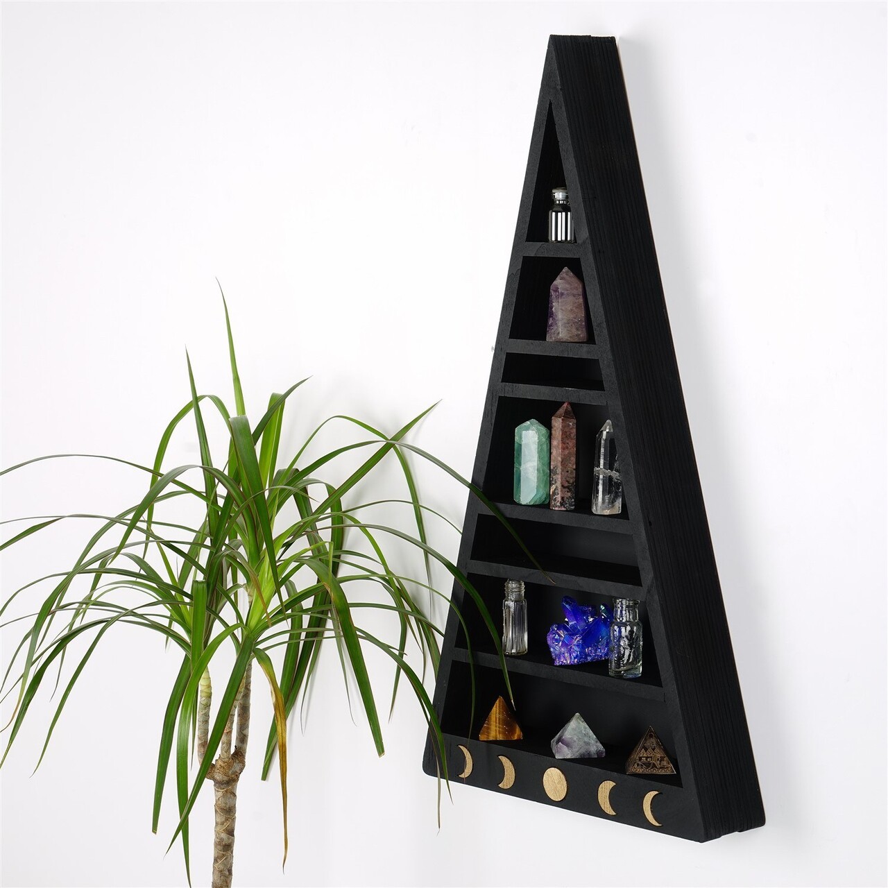 Raft de perete, Evila Originals, Cry002-S, 26x50x6 cm, Lemn masiv, Negru - 2 | YEO