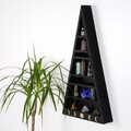Raft de perete, Evila Originals, Cry002-S, 26x50x6 cm, Lemn masiv, Negru