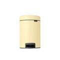 Cos de gunoi cu pedala, Brabantia, NewIcon Mellow Yellow, 3 L, 23.5x16.8x26.4 cm, otel, galben pastel