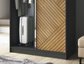 Dulap pentru haine cu oglinda ELTAP, Marrphy II, 120x60x220 cm, MDF/ABS, negru/maro