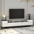 Comoda TV, Inarch, Imaj, 180x45.2x35 cm, PAL, Alb / Negru / Auriu