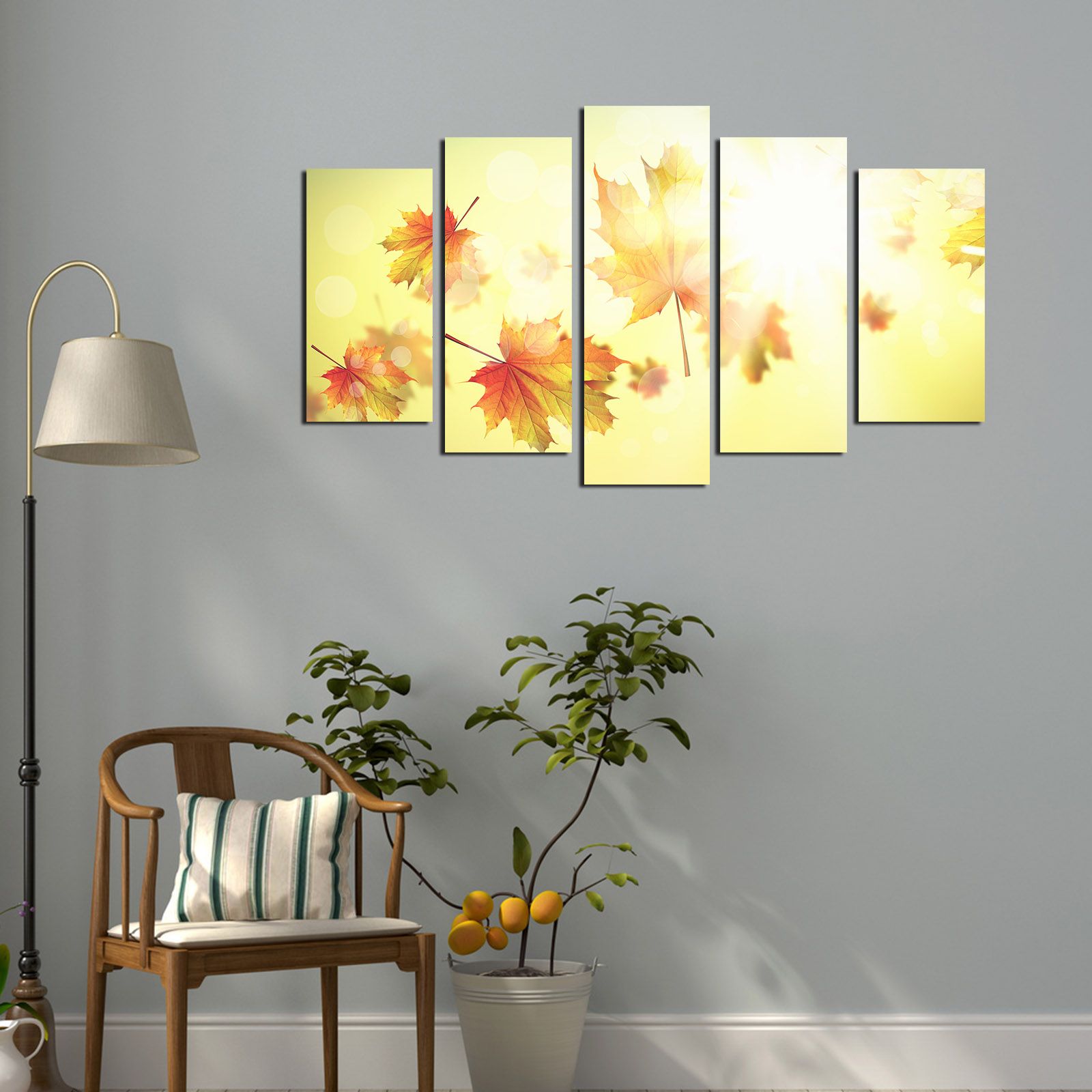 Tablou decorativ MDF, 5ABSMDF-27, 20 x 60 cm, Multicolor
