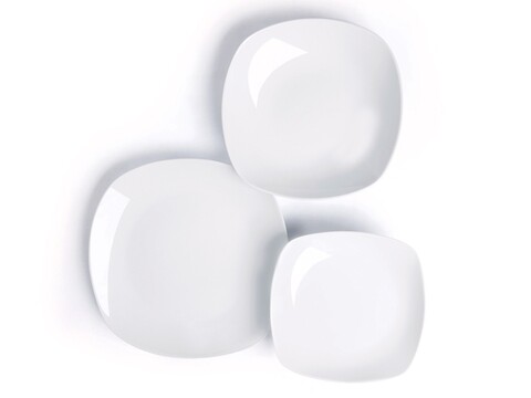 Serviciu de masa 18 piese, Square, Excelsa, portelan, alb