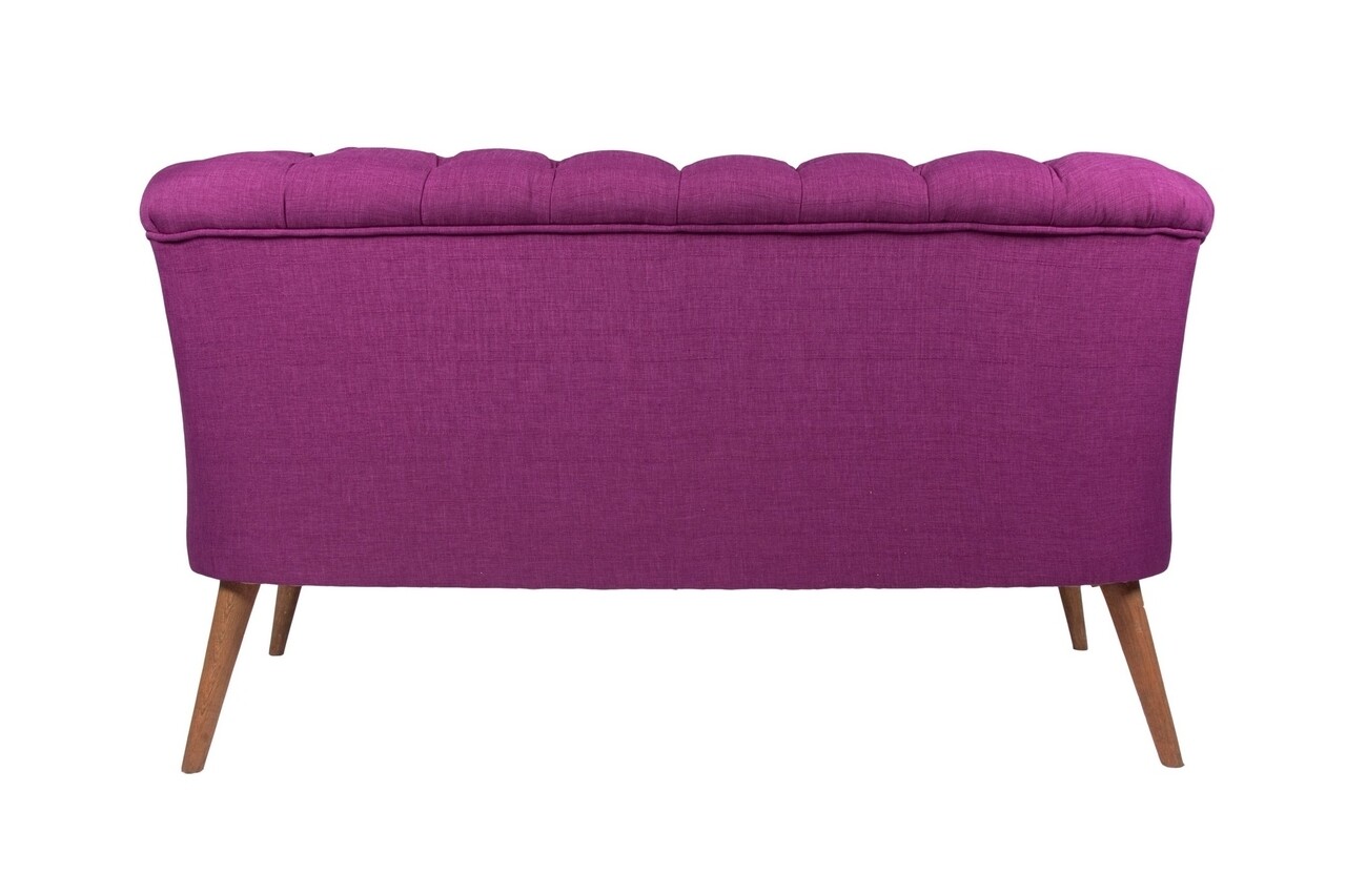 Canapea fixa West Monroe, Zeon, 2 locuri, 140x75x76 cm, lemn, mov
