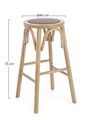 Scaun de bar Circle, Bizzotto, lemn de ulm, Ø 40x73 cm, natural