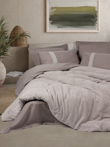 Lenjerie de pat dubla, Linje - Brown, Cotton Box, 50% bumbac / 50% poliester