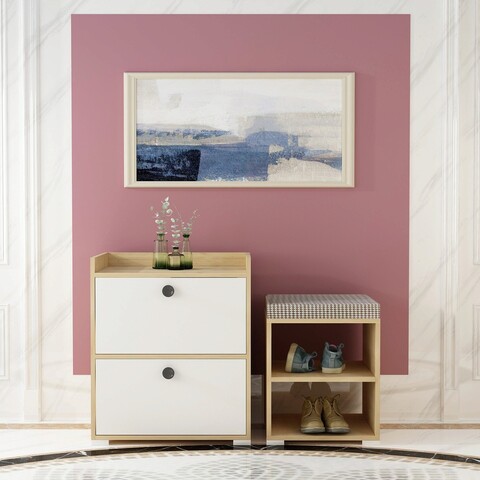 Pantofar, olivia, meteor, 48.6x76.8x35 cm, pal , stejar safir / alb