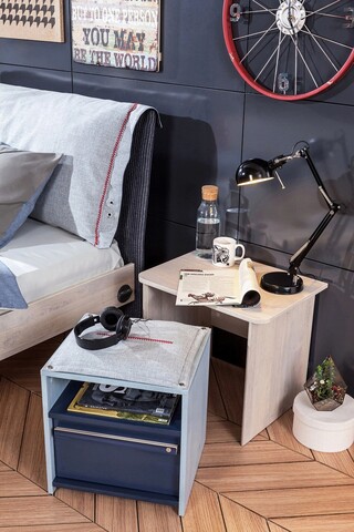 Noptiera, Çilek, Trio Nightstand With Shelf, 55x48x41 cm, Multicolor 55x48x41 imagine 2022