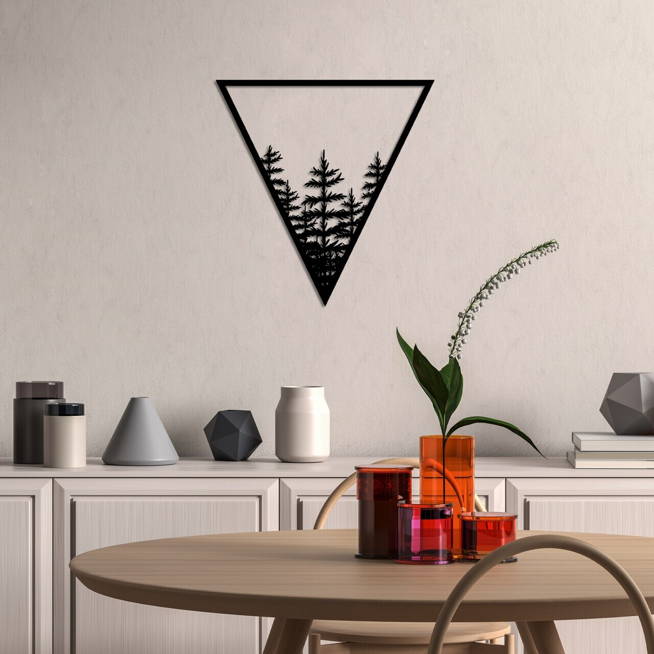 Decoratiune de perete, Tree 14, Dimensiune: 50 x 48 cm, Negru — imaginea 2