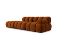 Canapea modulara 4 locuri cotiera stanga, Bellis-51, Micadoni Home, 282x94x70 cm, catifea, teracota