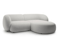 Coltar dreapta 2 locuri, Kate, Micadoni, 255x176x76 cm, catifea, gri deschis