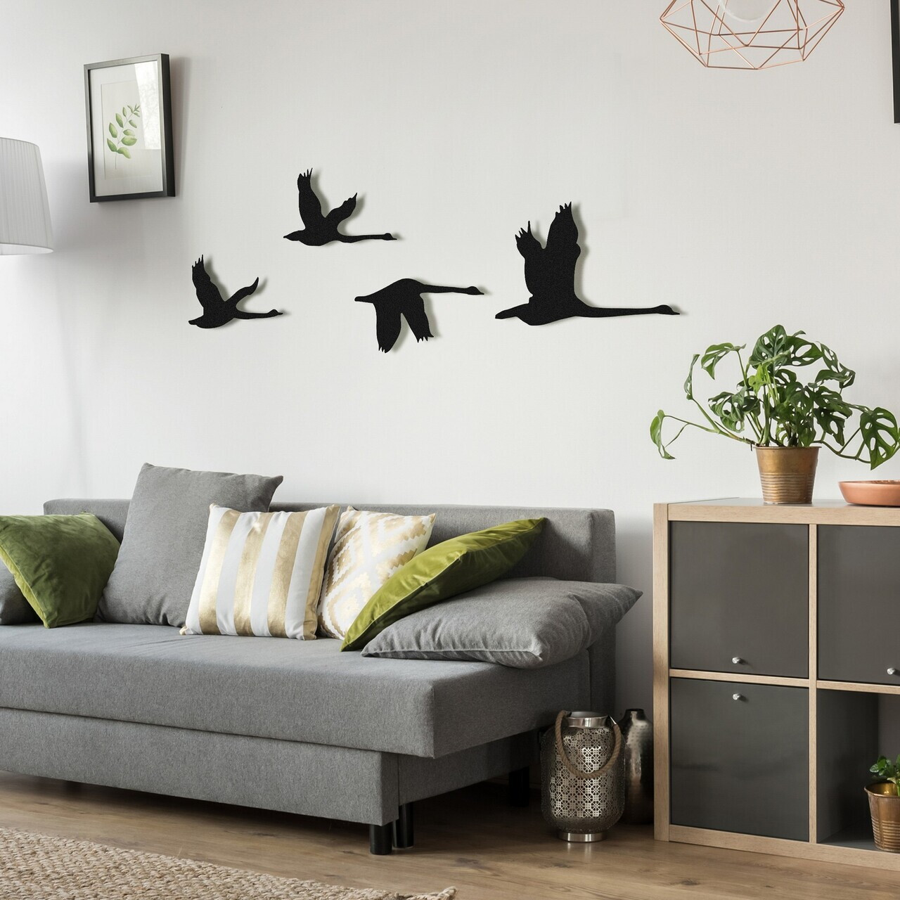 Set de accesorii decorative de perete din metal, DK-FLY-BR103, Dimensiune: 31 x 18 cm (1 bucată), Negru — imaginea 3