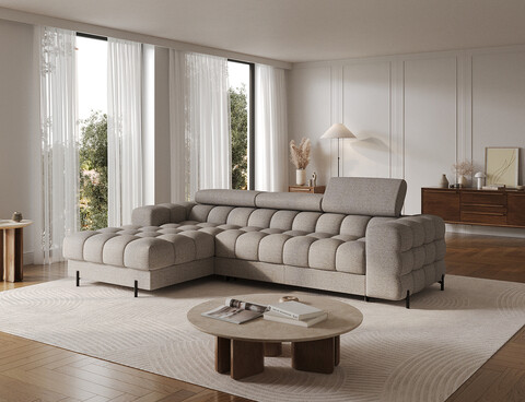 Coltar extensibil dreapta 3 locuri ELTAP, LT-20ROY, Felro, 285x181x93 cm, lemn/poliester, bej