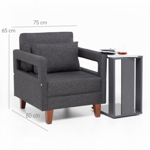 Fotoliu Comfort Life, Heinner, 75x85x75 cm, stofa, gri 75x85x75