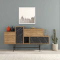 Consola, Decortie, Hermes, 160x90x35.5 cm, Stejar / Antracit
