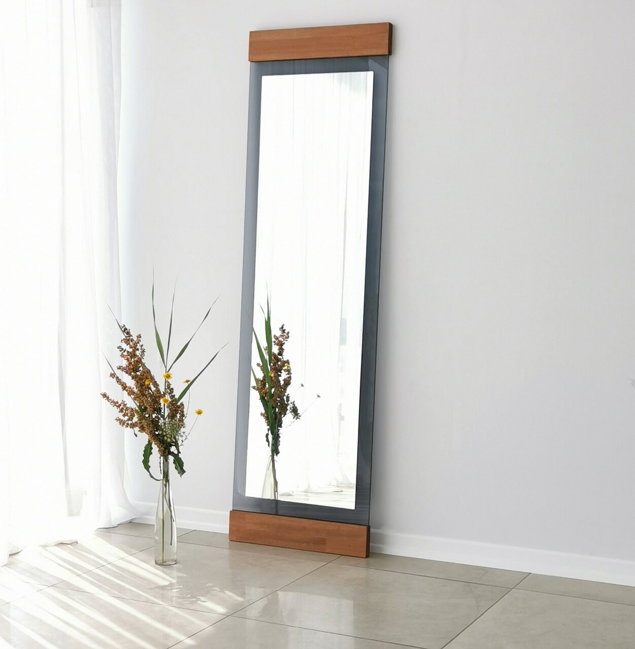 Oglinda Cheval, Neostill, Murano, 50x170x3 cm, Metal, Stejar / Fume - 1 | YEO