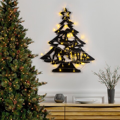 Decoratiune de luminoasa XMASBLACK-024, Tanelorn, 59×70 cm, metal, negru Decoratiuni si ornamente