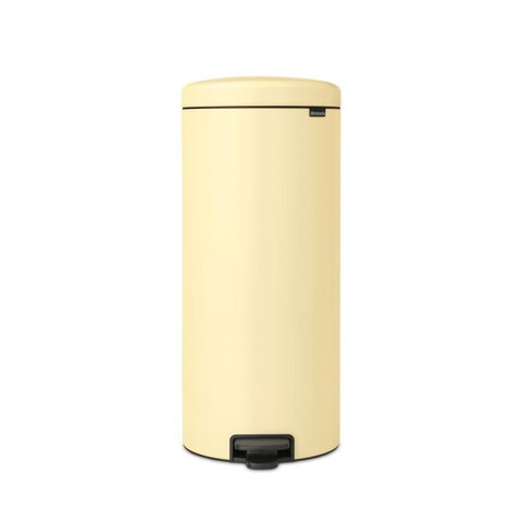 Cos de gunoi cu pedala, Brabantia, NewIcon Mellow Yellow, 30 L, 38x29.3x67.9 cm, otel, galben pastel