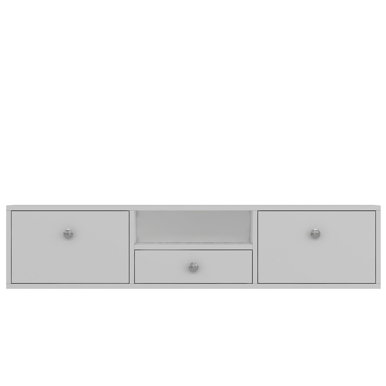 Comoda TV, Hanah Home, 1301-DROP-1, 140x30x30 cm, PAL , Alb / Argintiu - view 3
