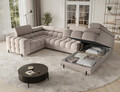 Coltar extensibil dreapta 3 locuri ELTAP, RT-18ROY, Fectory, 346x205x93 cm, lemn/poliester, bej deschis