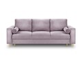 Canapea extensibila, Mimosa, Mazzini Sofas, 3 locuri, cu lada de depozitare, 220x100x92 cm, catifea, lavanda