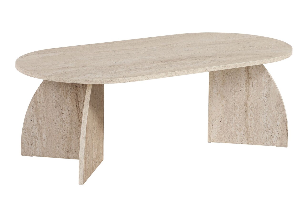 Masuta de cafea, Nordure, Melina, 120x40x60 cm, Travertin - imagine 6