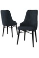 Set scaune (6 bucăți), Charlotte, Neta, Antracit / Negru