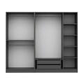 Dulap pentru haine, Minerva, Kale Plus, 225x210x52 cm, PAL, Antracit