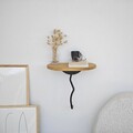 Raft de perete, Neostill, Leo, 35x35 cm, Lemn masiv, Negru / Stejar