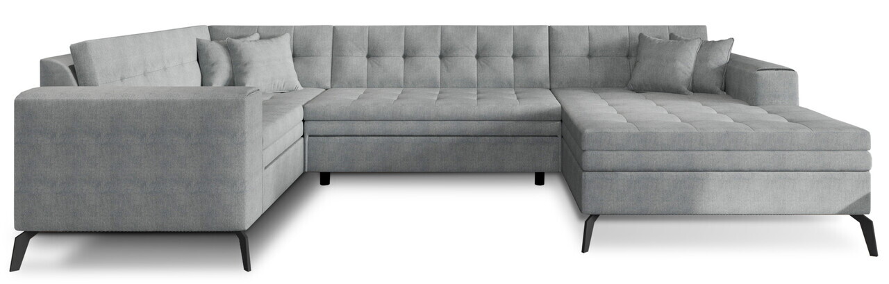 Coltar extensibil dreapta 5 locuri ELTAP, MON-RT-04GO, Montez, 340x180x93 cm, lemn/poliester, gri deschis - view 2