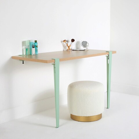 Masa de toaleta / machiaj, Logg, Thetis, 90x75x45 cm, Lemn / Verde menta 90x75x45 imagine 2022